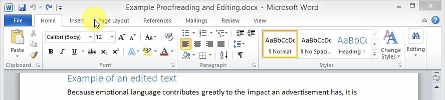 Click for full size Show Track Changes Word 2010