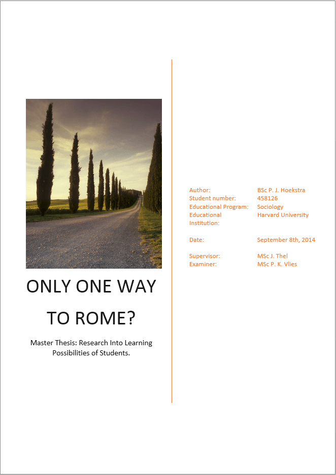 how to make a dissertation title page