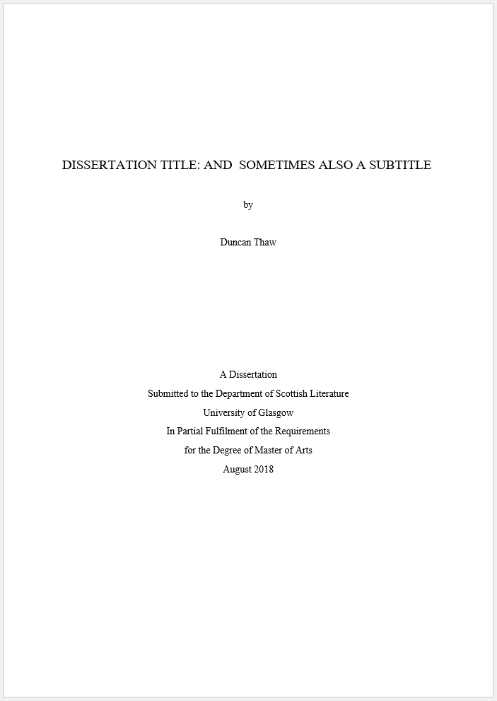 thesis format title page