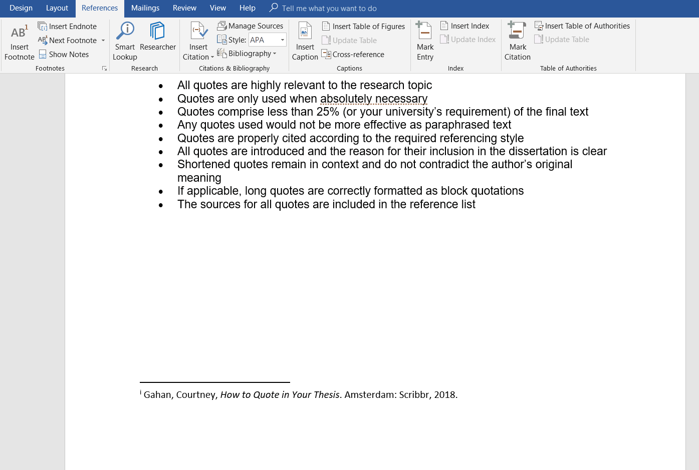 endnote footnote format