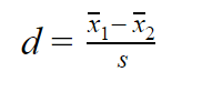 Cohen's d formula