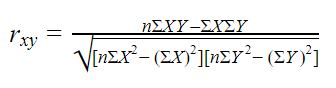 Pearson's r formula