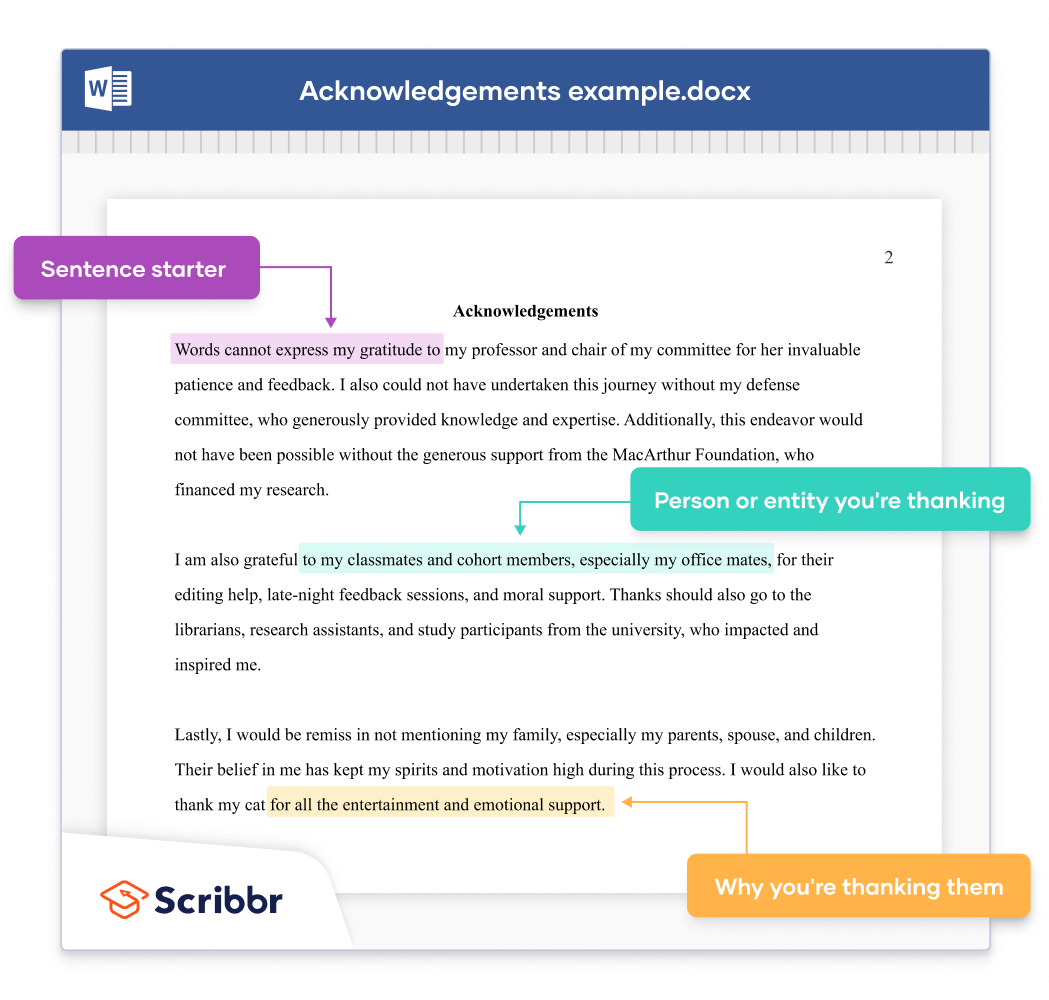 how to write acknowledgements for a dissertation