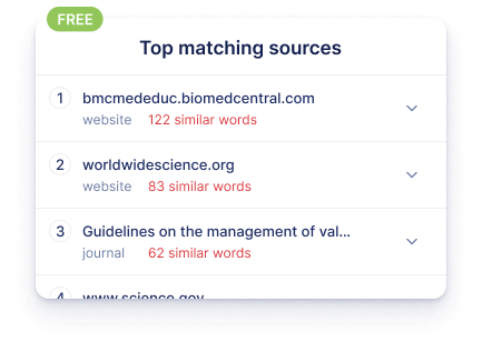 See a list of top matching sources