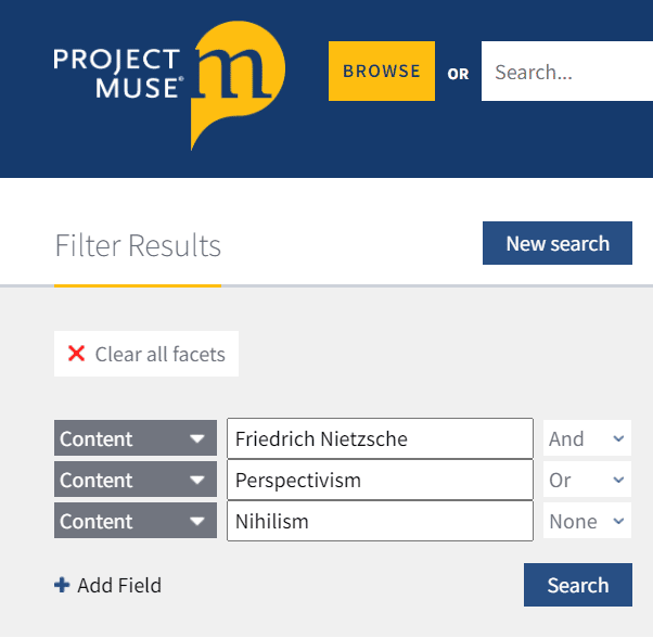 sites to find research papers Project Muse advanced search