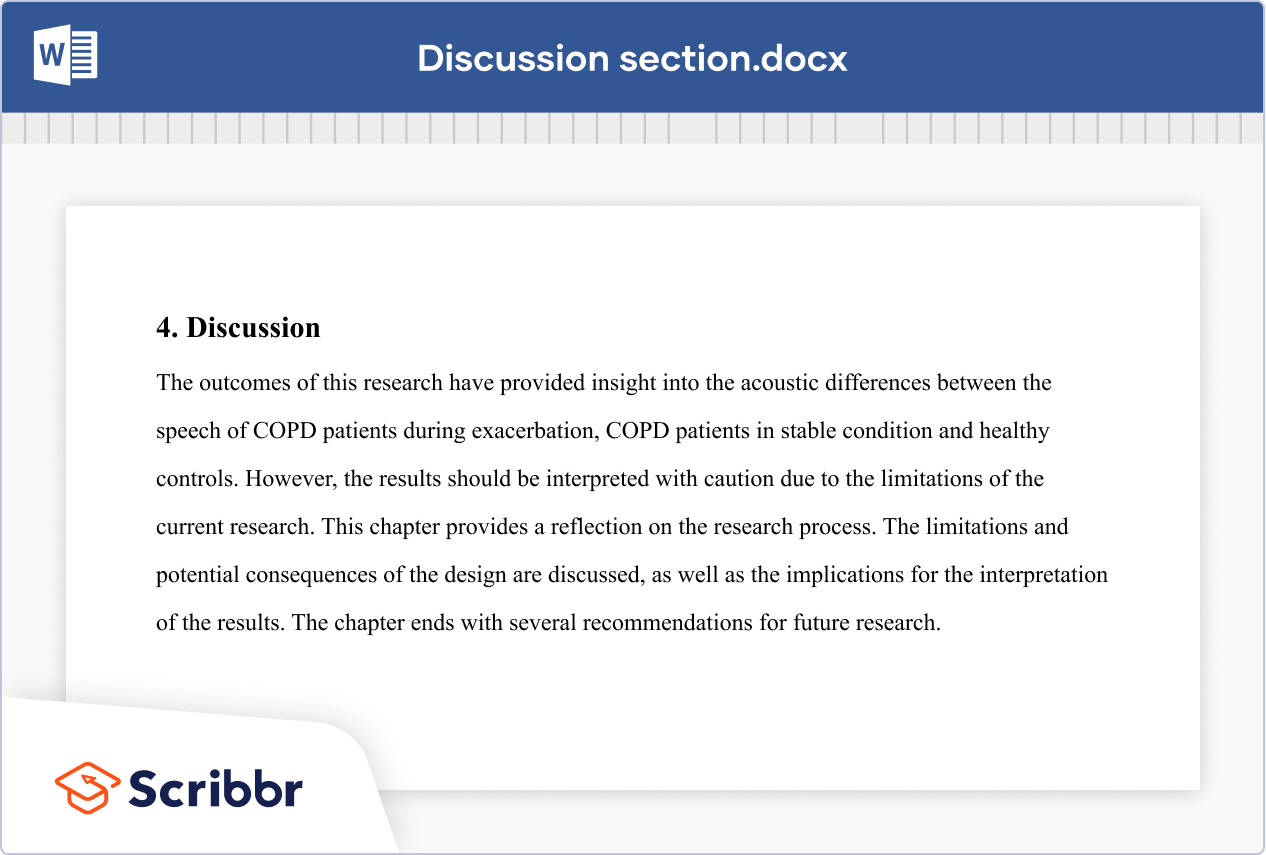 discussion section of a thesis