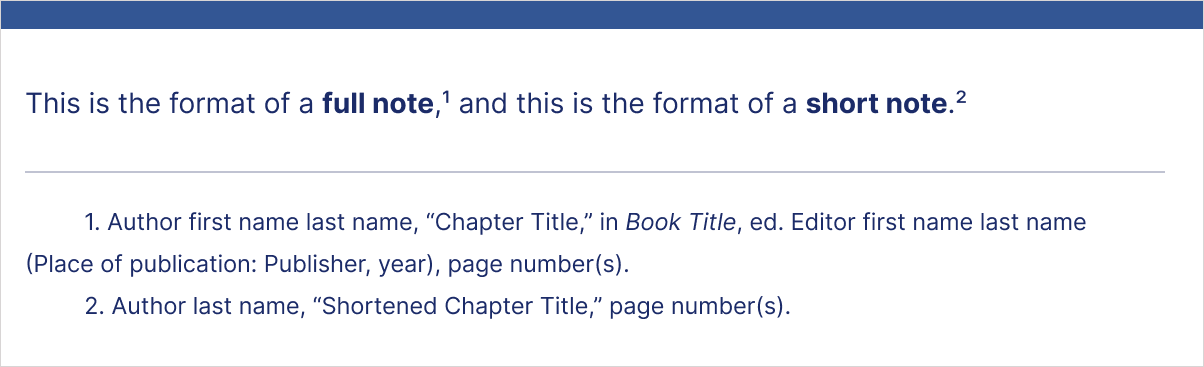 Chicago book chapter citation format