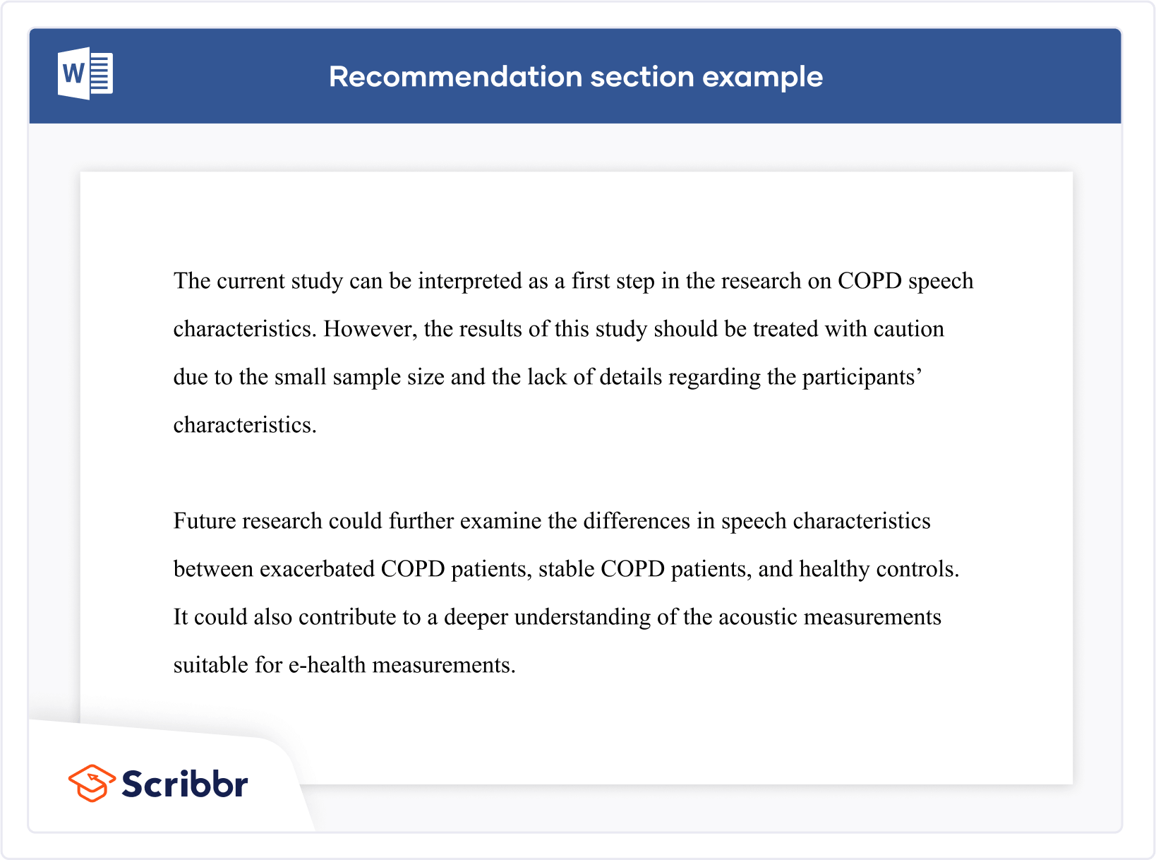 how to write research recommendation sample