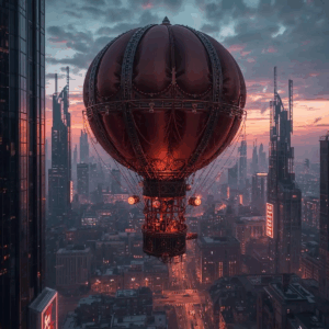 AI-generated image of a hot air balloon by Canva
