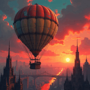 AI-generated image of a hot air balloon by Freepik