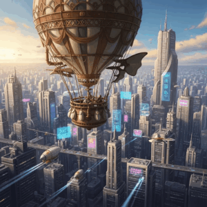 AI-generated image of a hot air balloon by QuillBot
