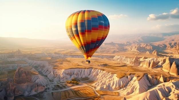 AI-generated image of a hot air balloon by Predis.ai