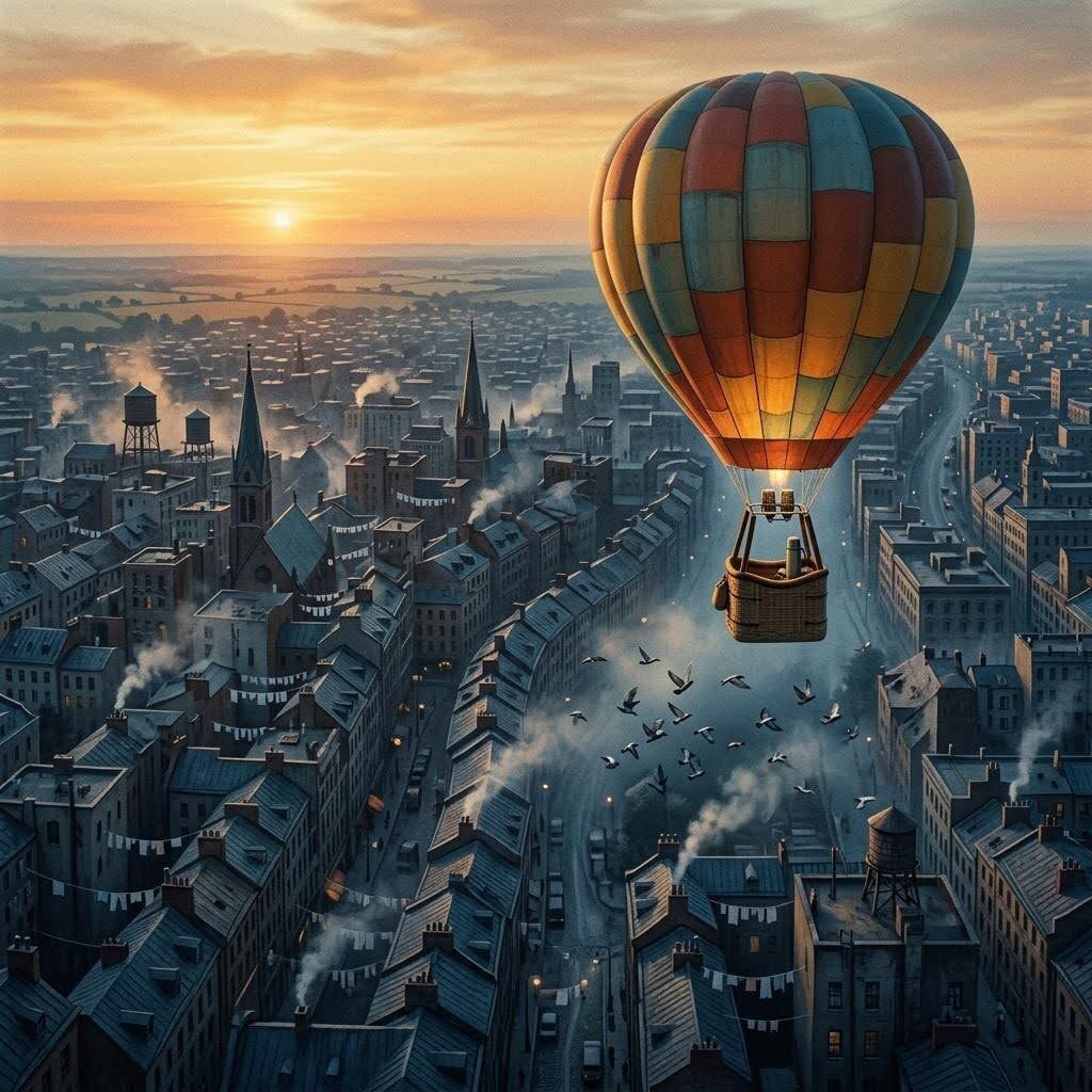 AI-generated image of a hot air balloon by Simplified